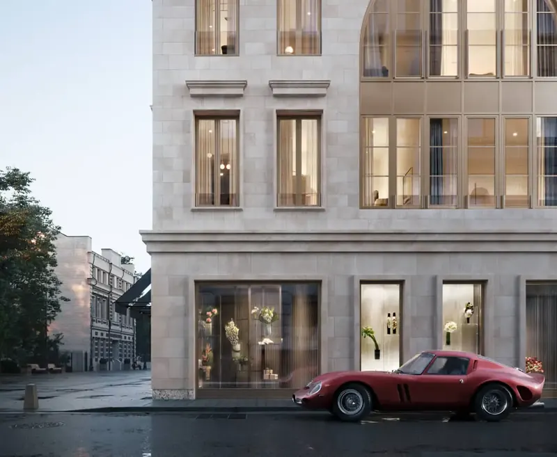 Armani/Casa Moscow Residences, entrance on the street