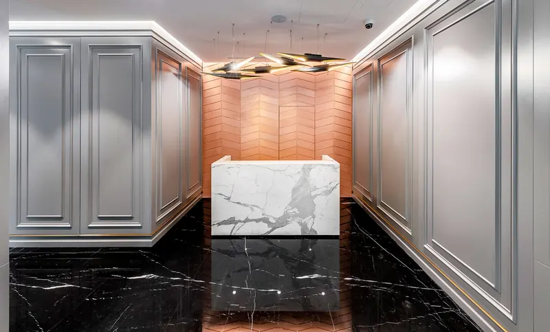 Artisan, marble lobby