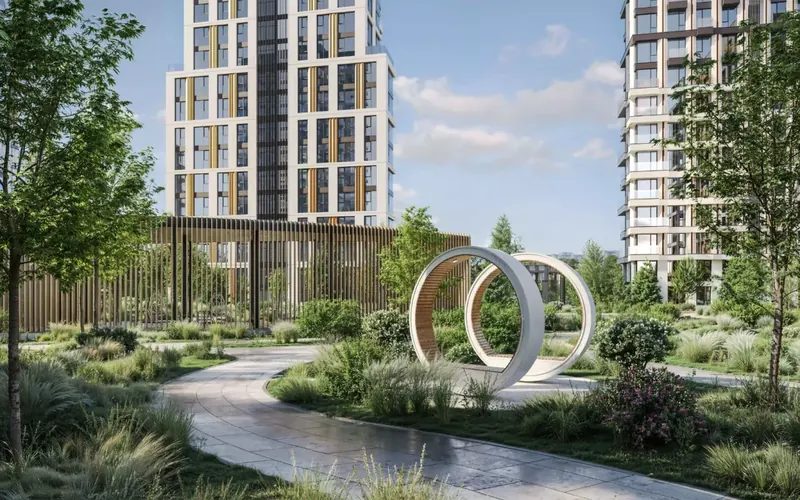 Primavera, landscaped park between the buildings