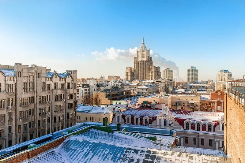 Turandot Residences, winter view over the rooftops of central Moscow